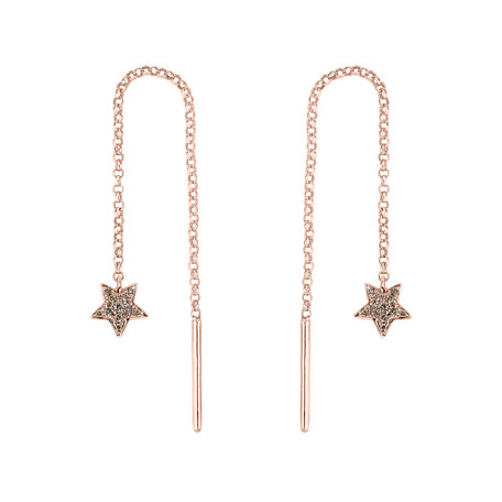Earrings with brown diamonds Amazing Night