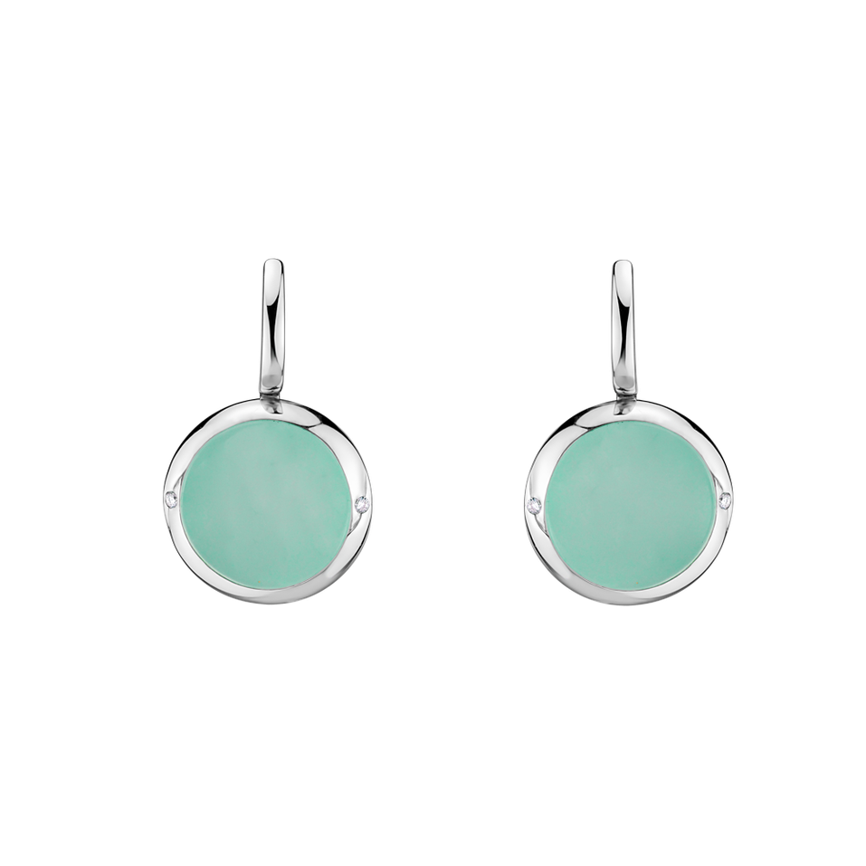 Diamond earrings with Chalcedony Simply Blossom