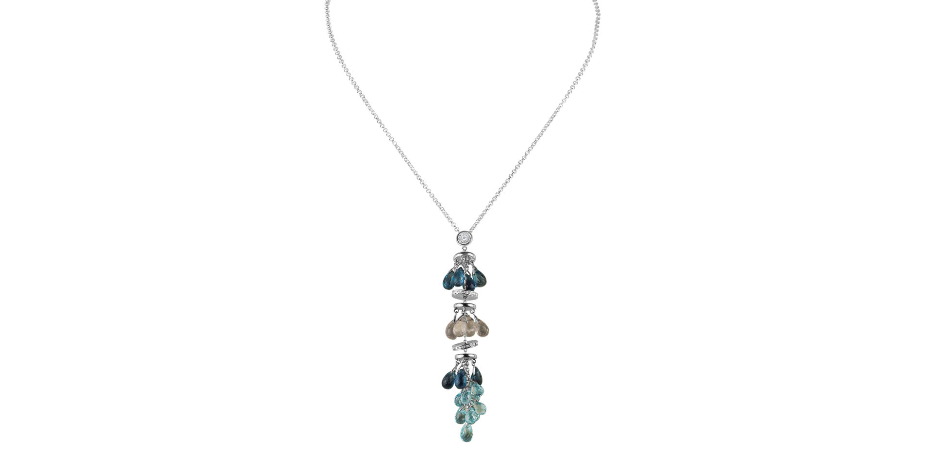 Diamond necklace with gemstones Dellucci