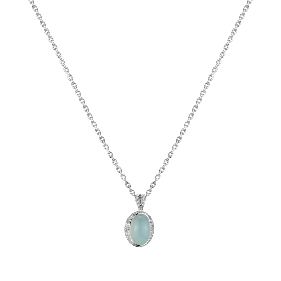 Diamond pendant with Chalcedony Blossom Grace