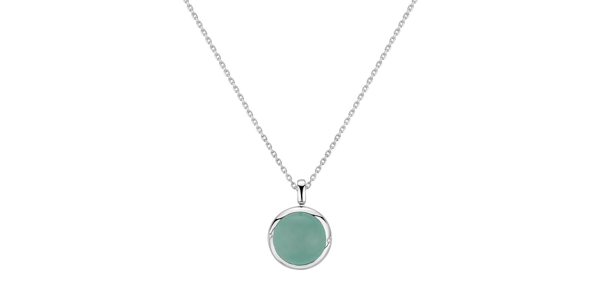 Diamond pendant with Chalcedony Gem Simplicity
