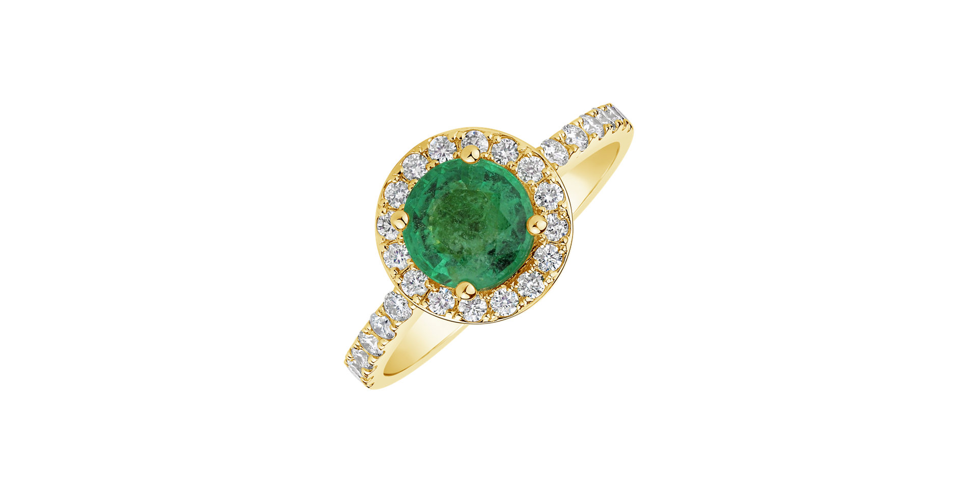 Diamond ring with Emerald Elvil