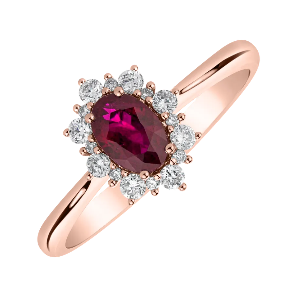 Diamond ring with Ruby Princess