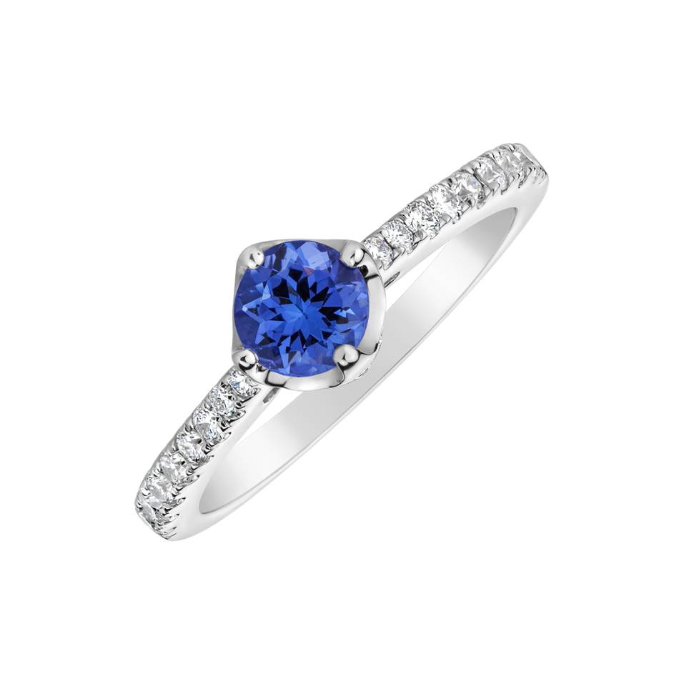 Diamond ring with Tanzanite Time for Love