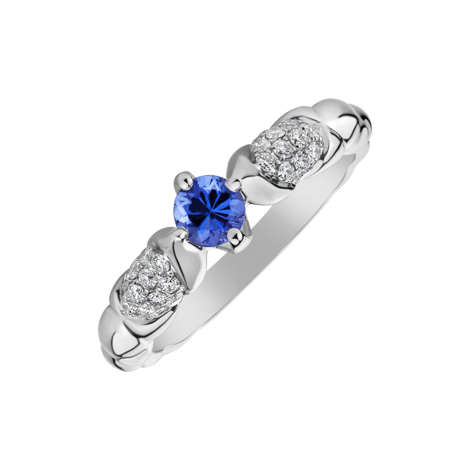 Diamond ring with Tanzanite Enchanting Moon