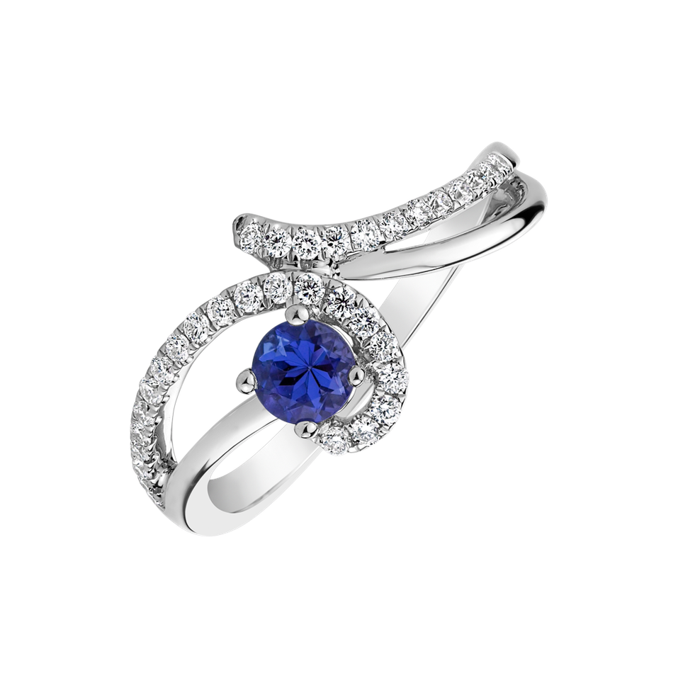 Diamond ring with Tanzanite Oriental Beauty
