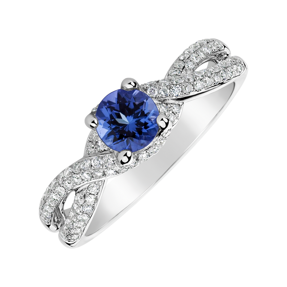 Diamond ring with Tanzanite Galaxy Love