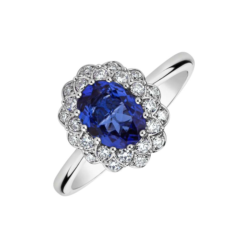 Diamond ring with Tanzanite Fairy Goddess