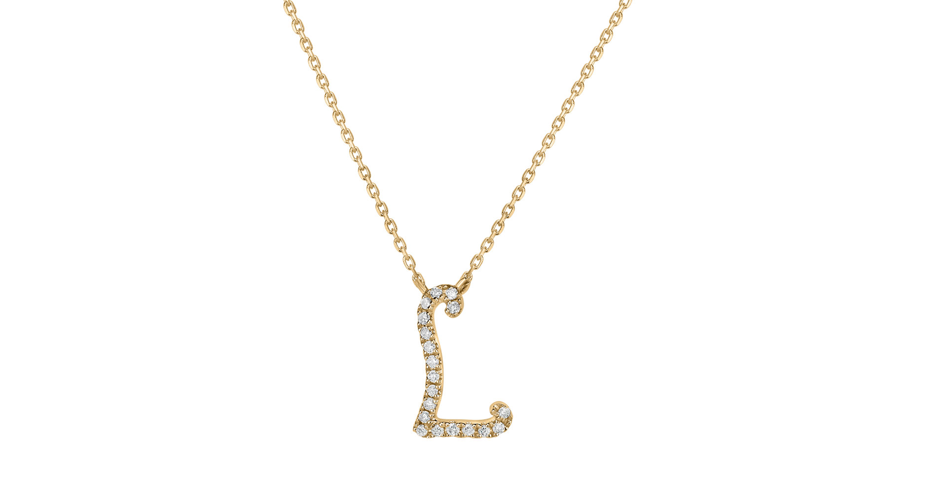 Diamond necklace Curly Glitter L