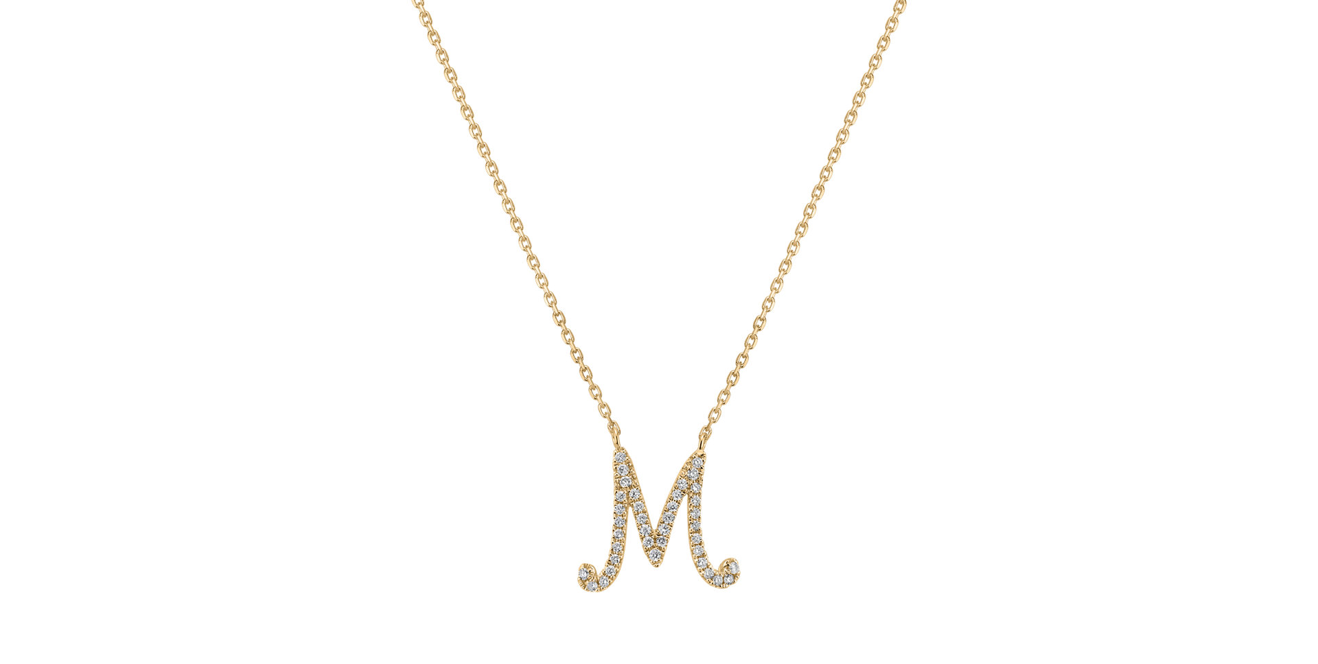 Diamond necklace Curly Glitter M