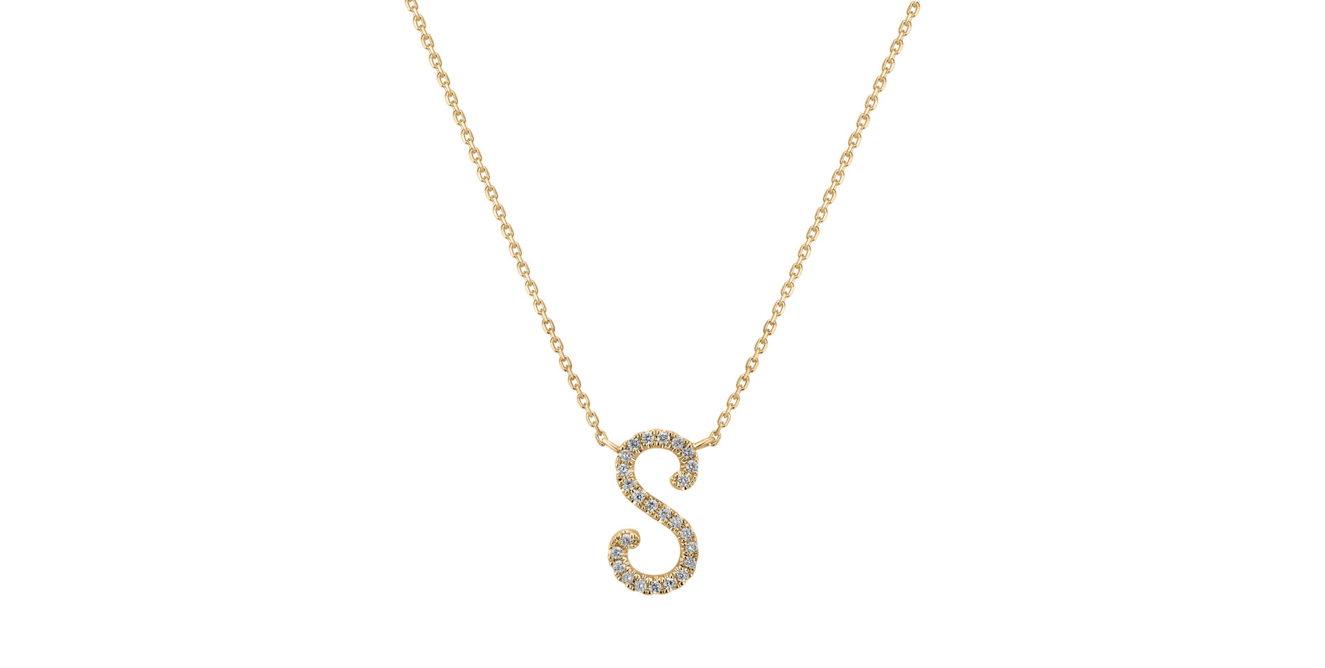 Diamond necklace Curly Glitter S