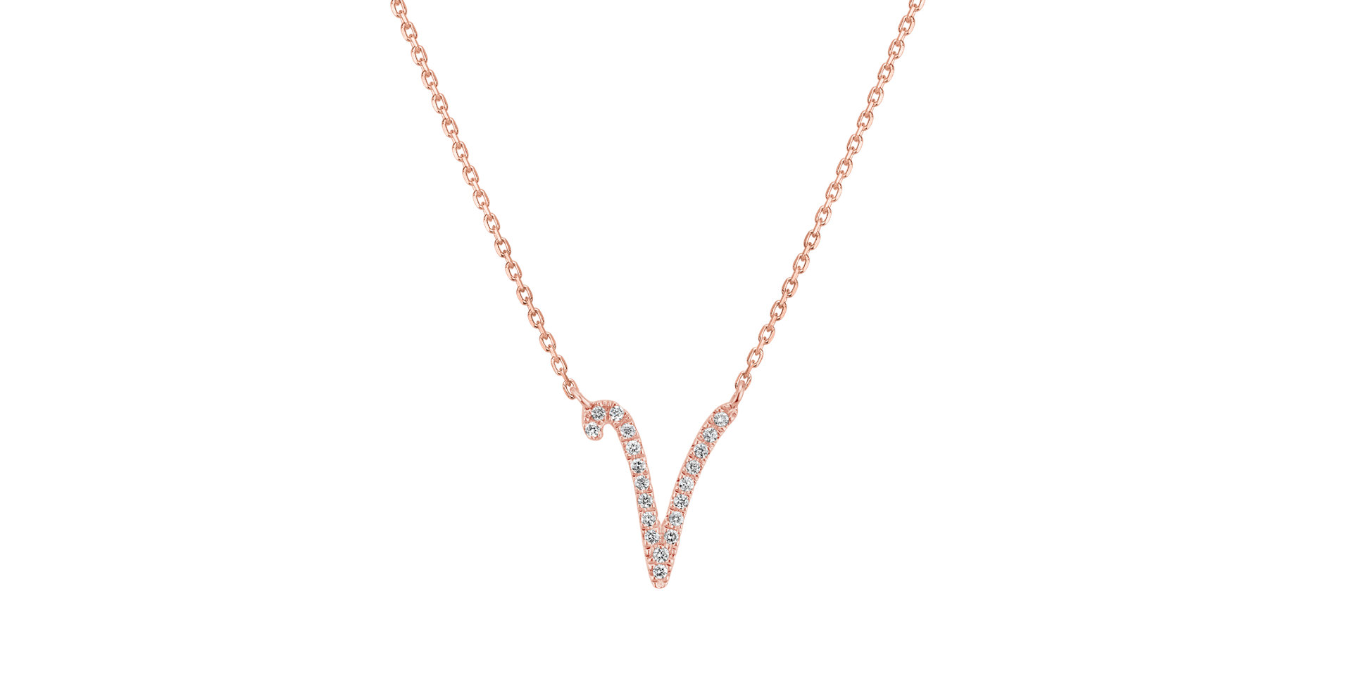 Diamond necklace Curly Glitter V