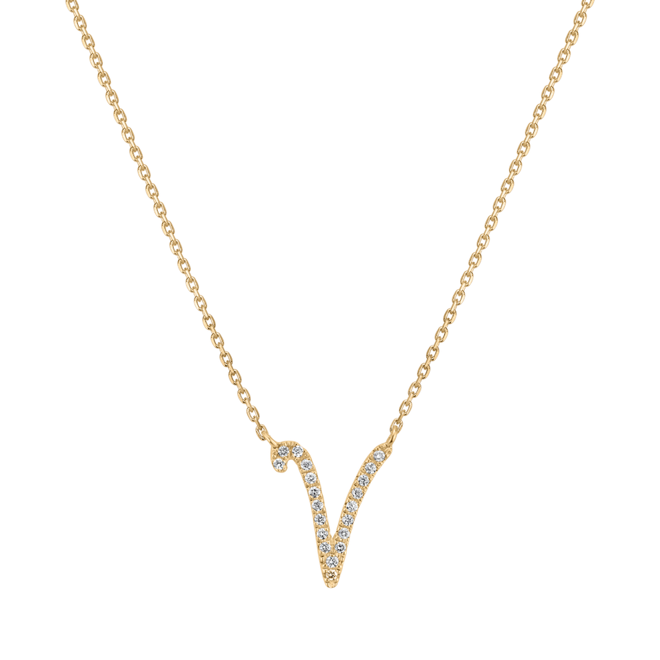 Diamond necklace Curly Glitter V