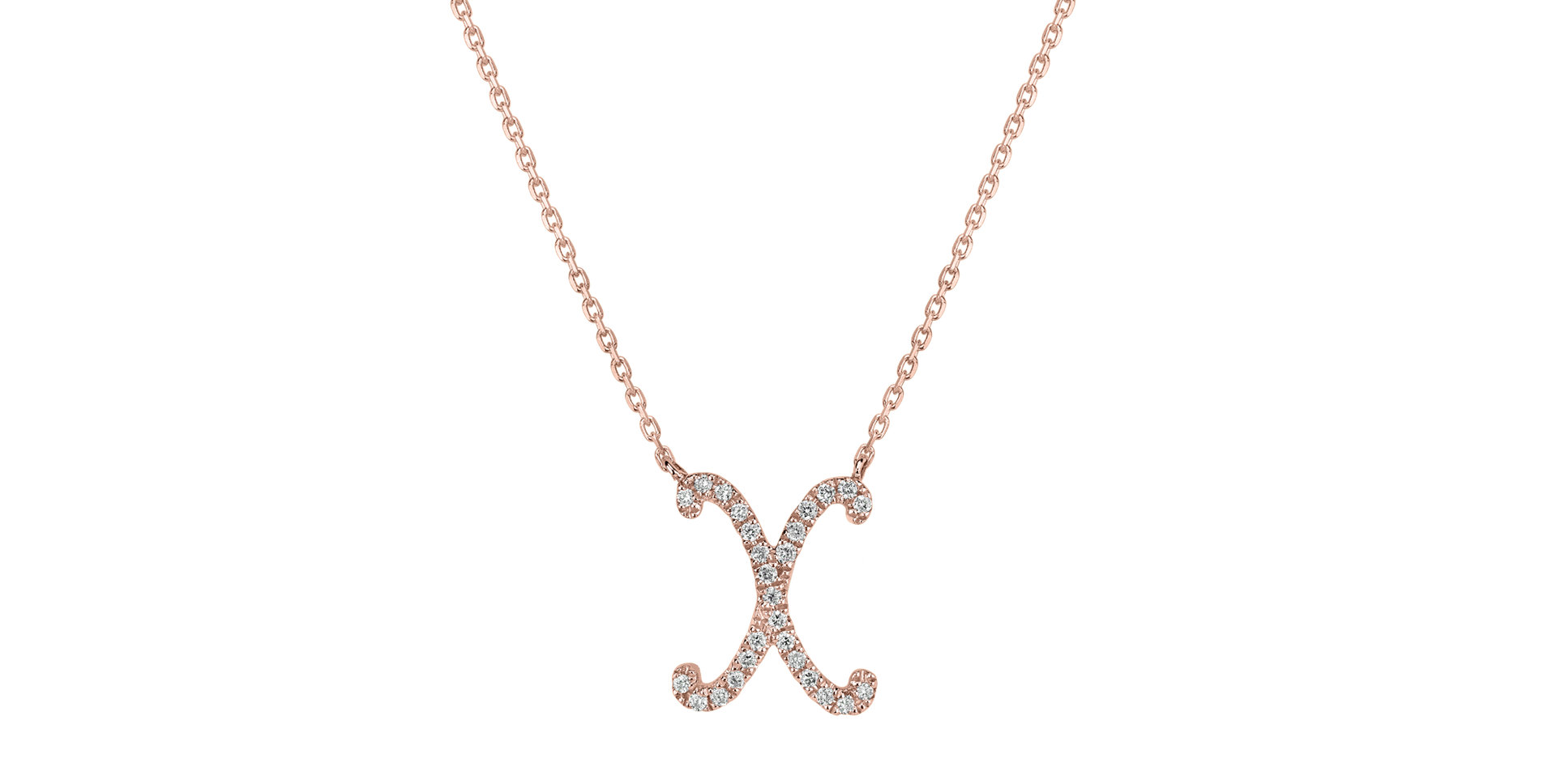 Diamond necklace Curly Glitter X