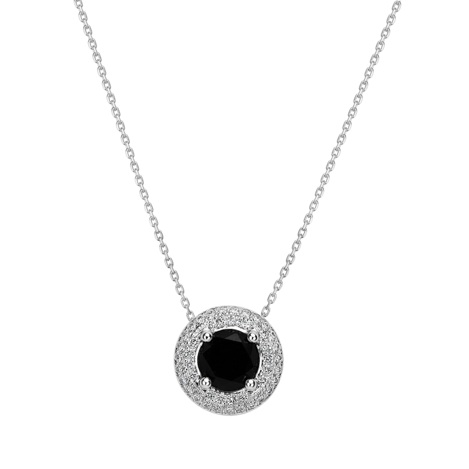 Pendant with black and white diamonds Black Widow