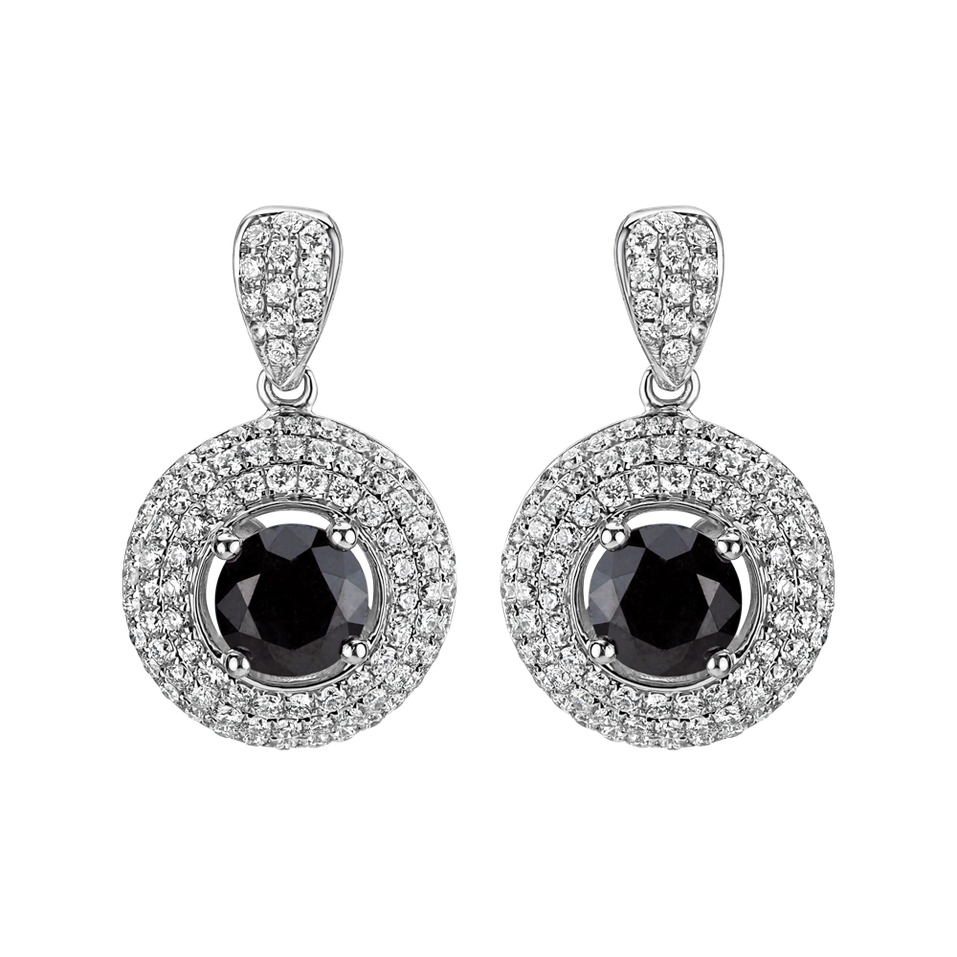 Earrings with black and white diamonds Majesty Sin