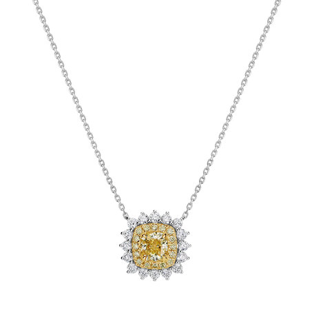 Necklace with yellow and white diamonds Sun Goddess