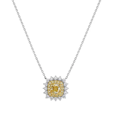 Necklace with yellow and white diamonds Sun Goddess