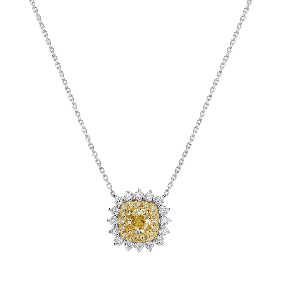 Necklace with yellow and white diamonds Sun Goddess