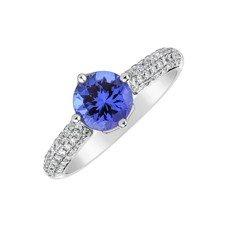 Diamond ring with Tanzanite Fadien