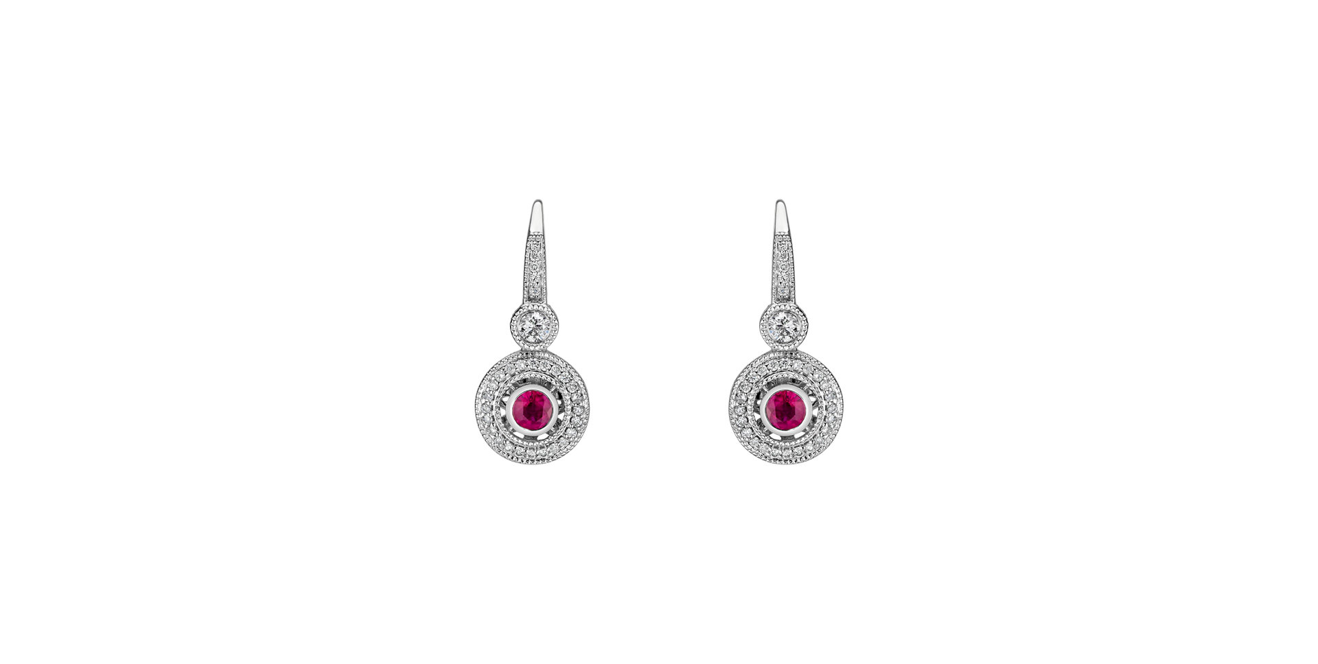 Diamond earrings with Ruby Monarch Love