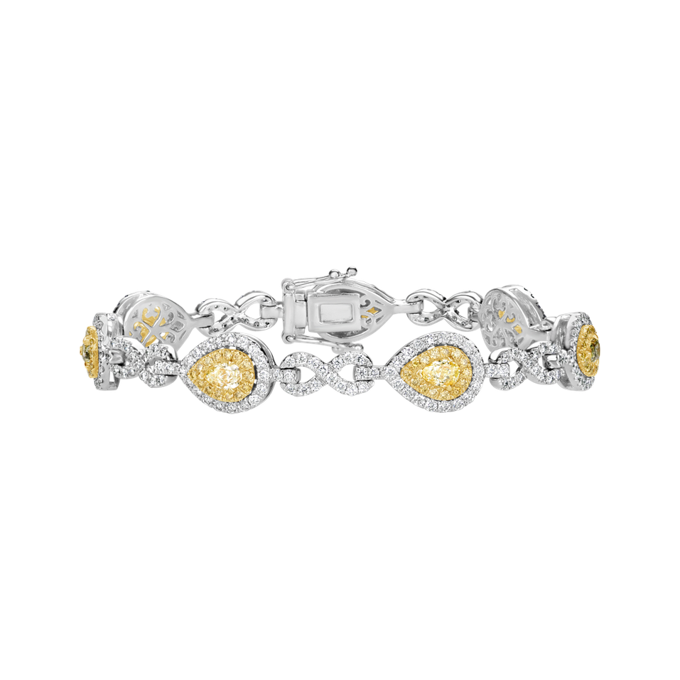 Bracelet with yellow and white diamonds Frozen Sun