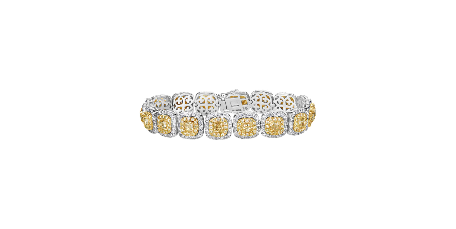 Bracelet with yellow and white diamonds Frozen Sun