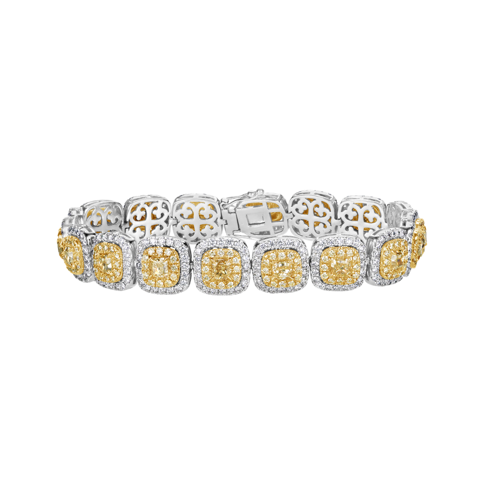Bracelet with yellow and white diamonds Frozen Sun