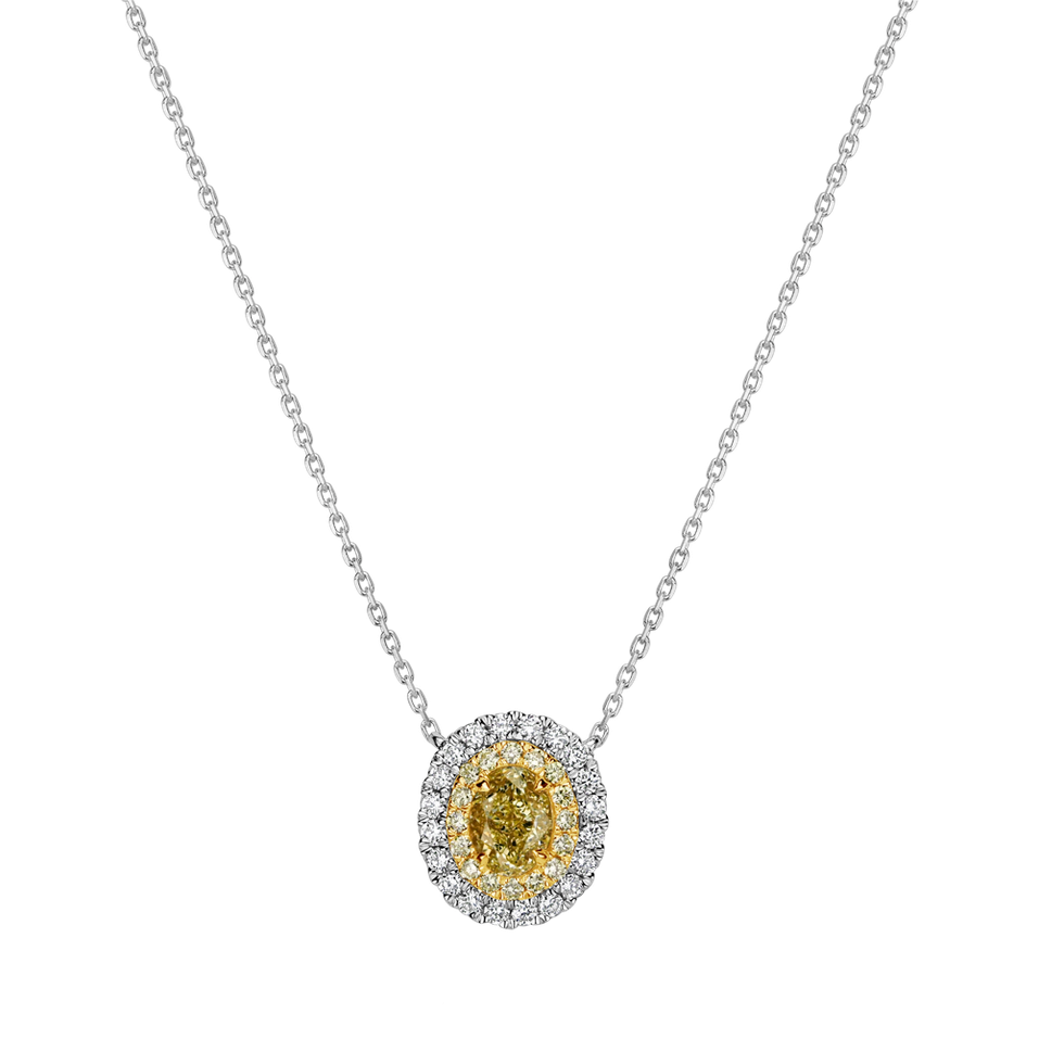 Necklace with yellow and white diamonds Sunshine Goddess