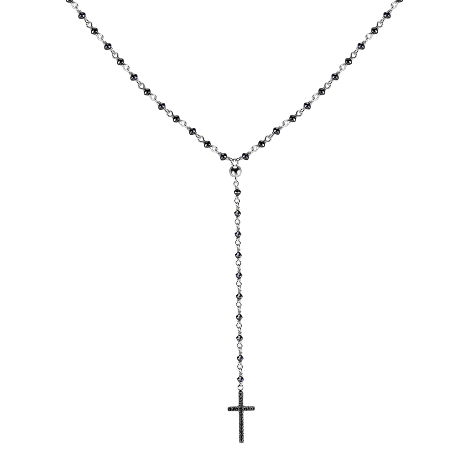 Necklace with black diamonds Paradise Drop