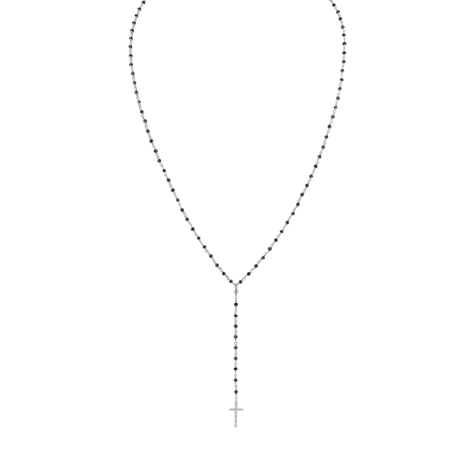Necklace with black and white diamonds Paradise Drop