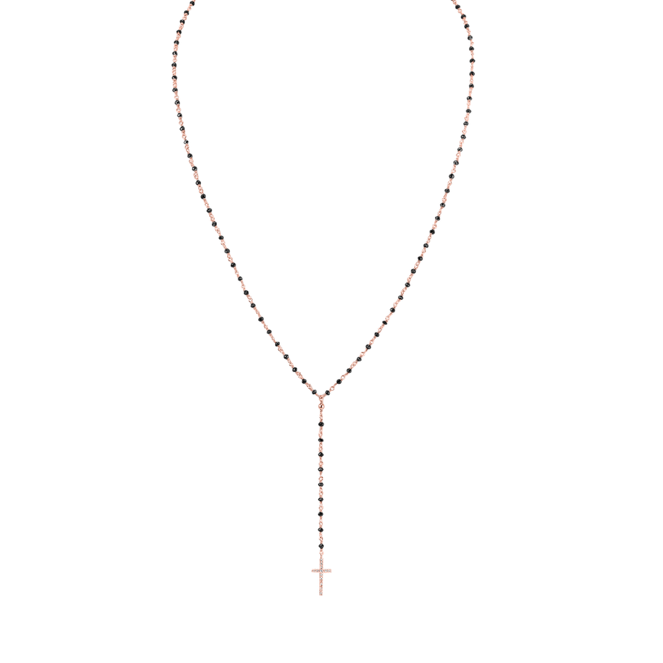 Necklace with black and white diamonds Paradise Drop