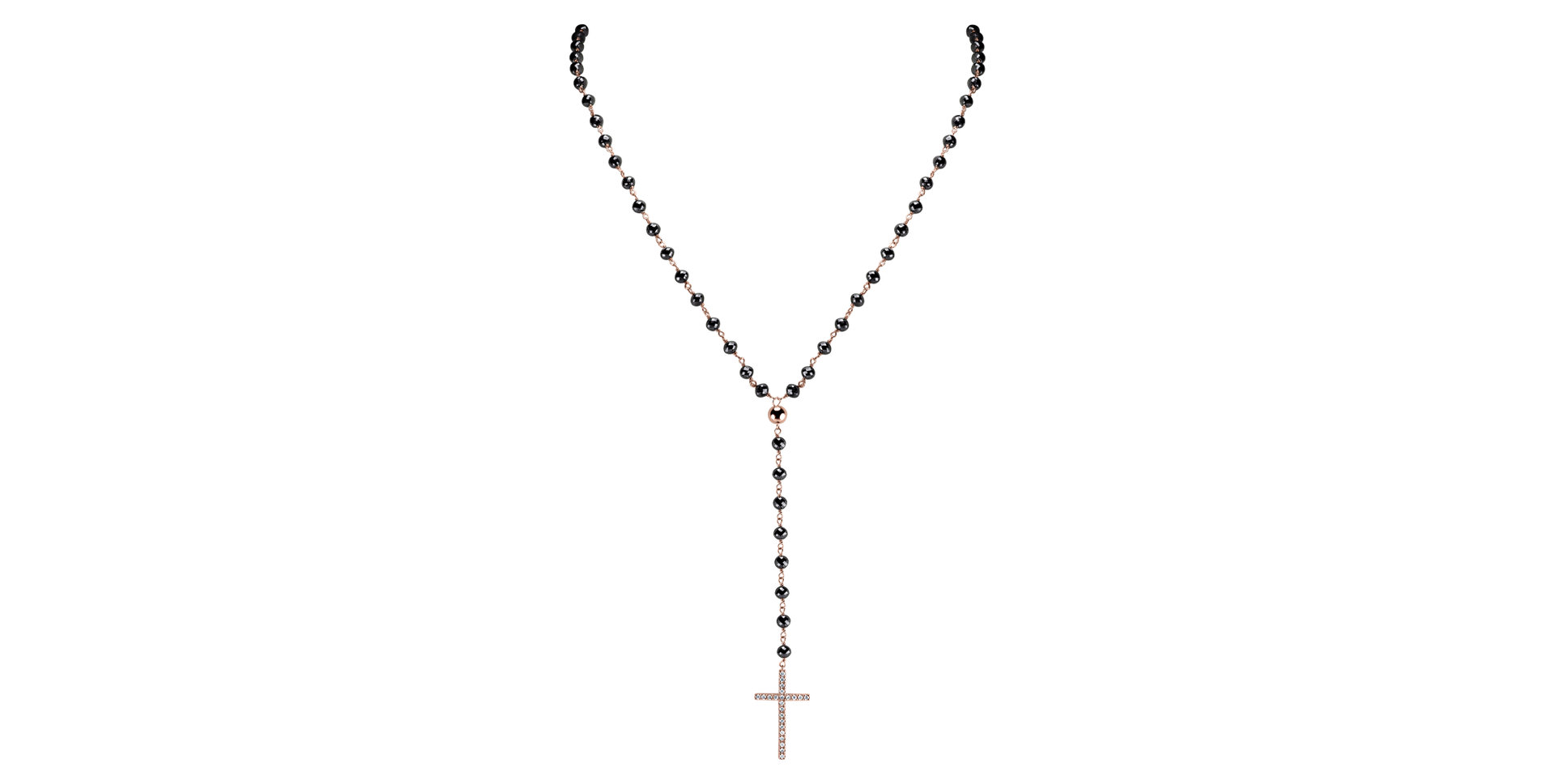 Necklace with black and white diamonds My Religion