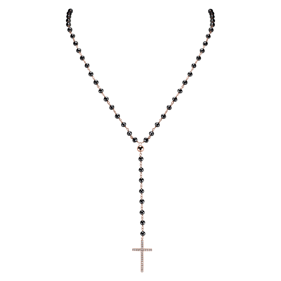 Necklace with black and white diamonds My Religion