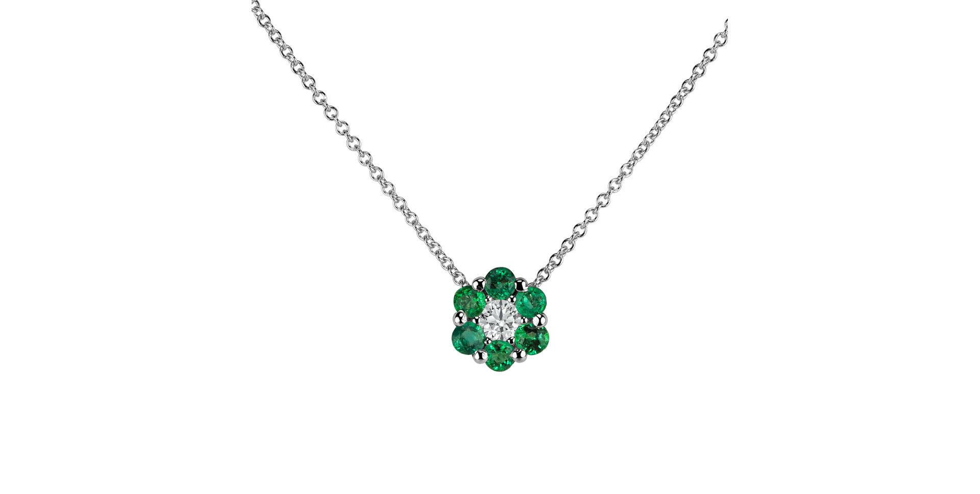 Diamond necklace with Emerald Shiny Constellation
