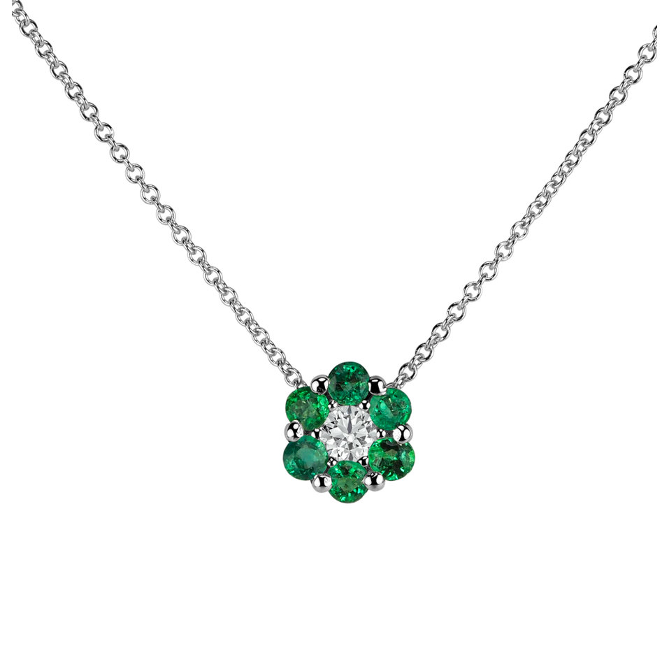 Diamond necklace with Emerald Shiny Constellation