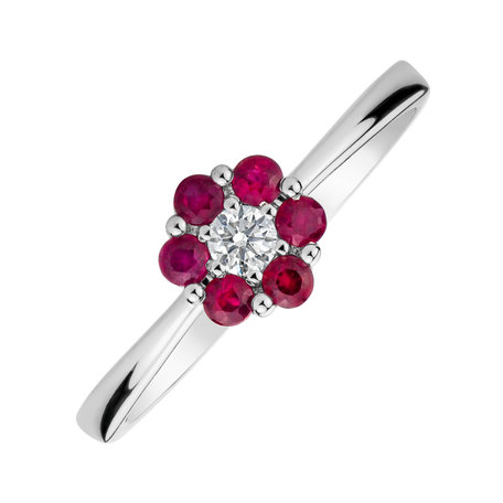 Diamond ring with Ruby Shiny Constellation