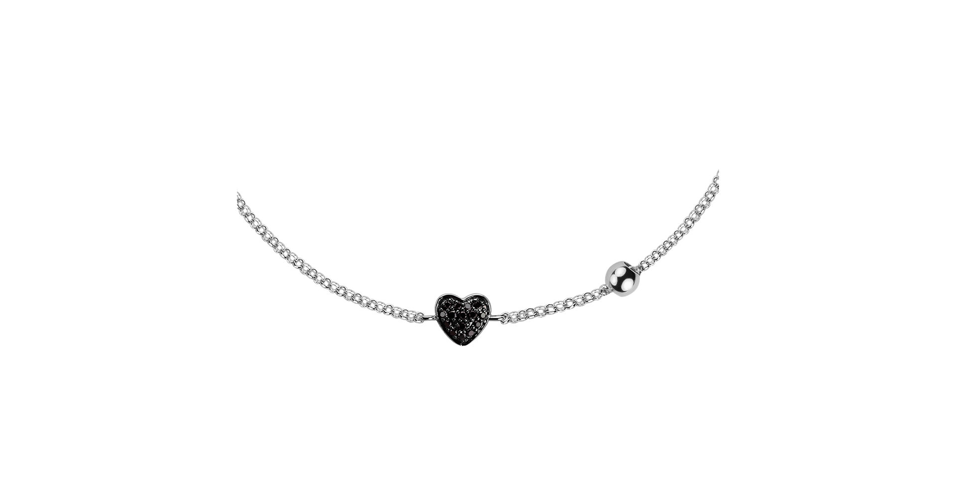 Bracelet with black diamonds My Heart