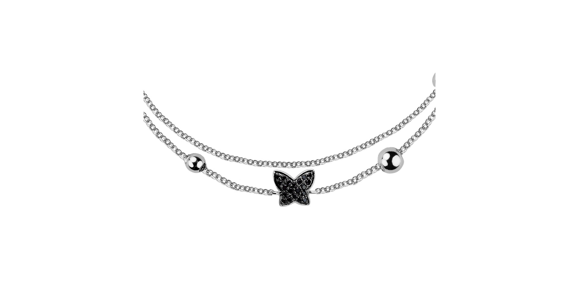 Bracelet with black diamonds Amazing Butterfly