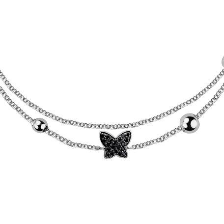 Bracelet with black diamonds Amazing Butterfly