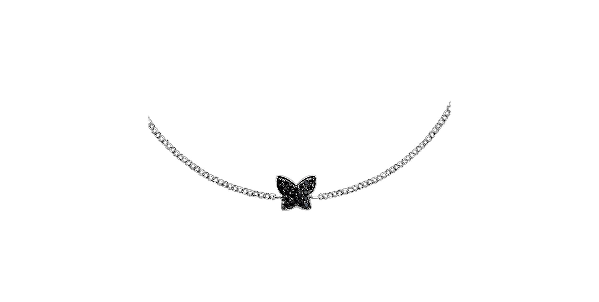 Bracelet with black diamonds Butterfly