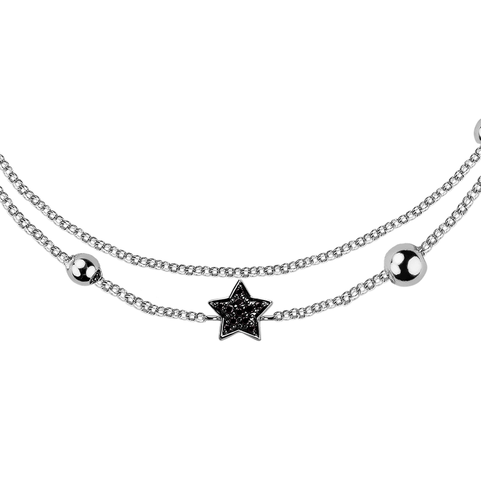Bracelet with black diamonds Starshine Message