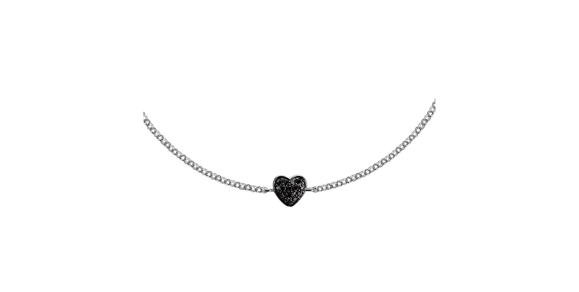 Bracelet with black diamonds Little Heart