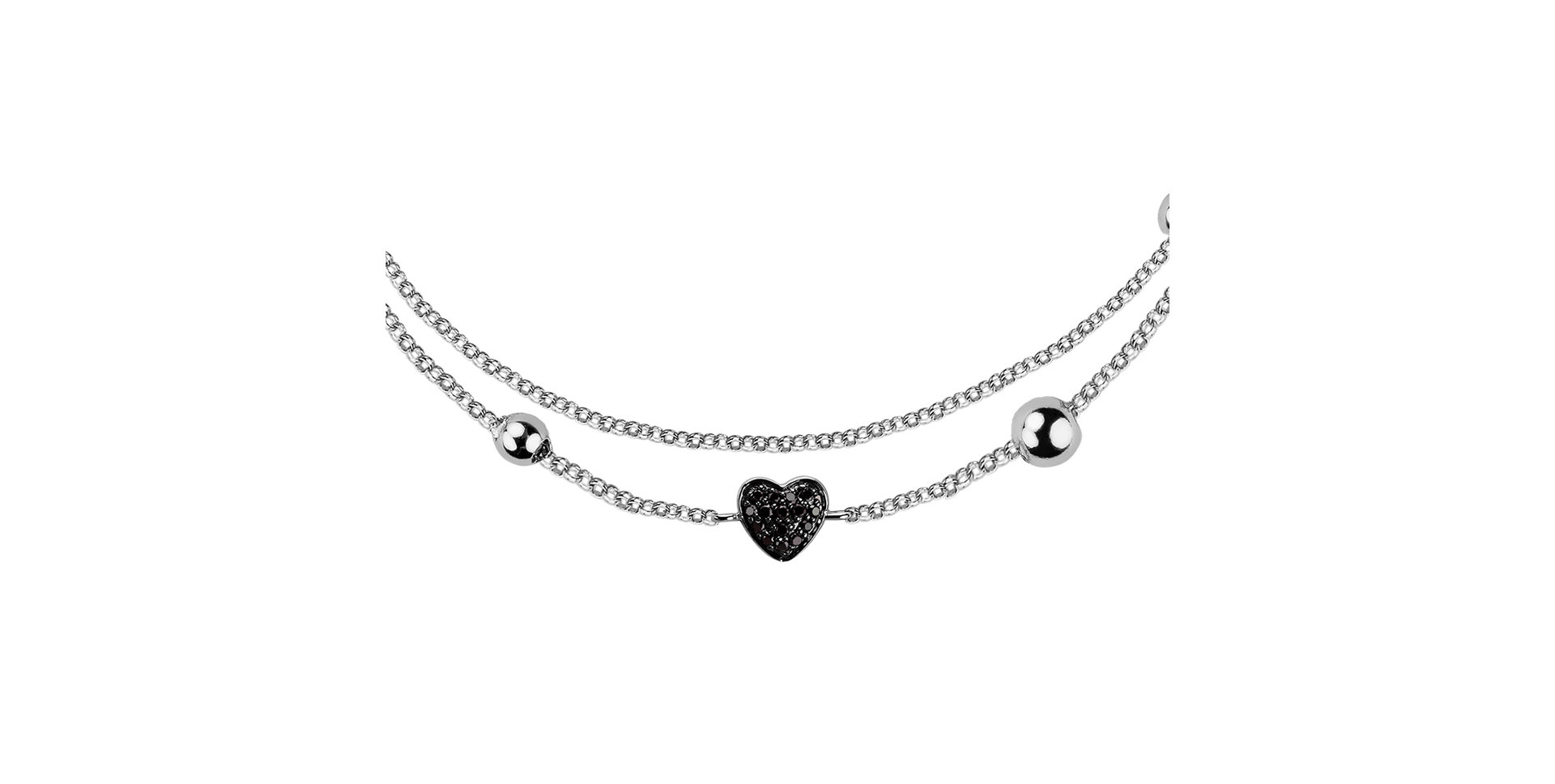 Bracelet with black diamonds Heart
