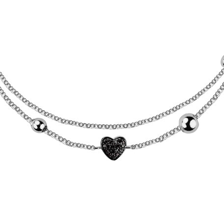 Bracelet with black diamonds Heart