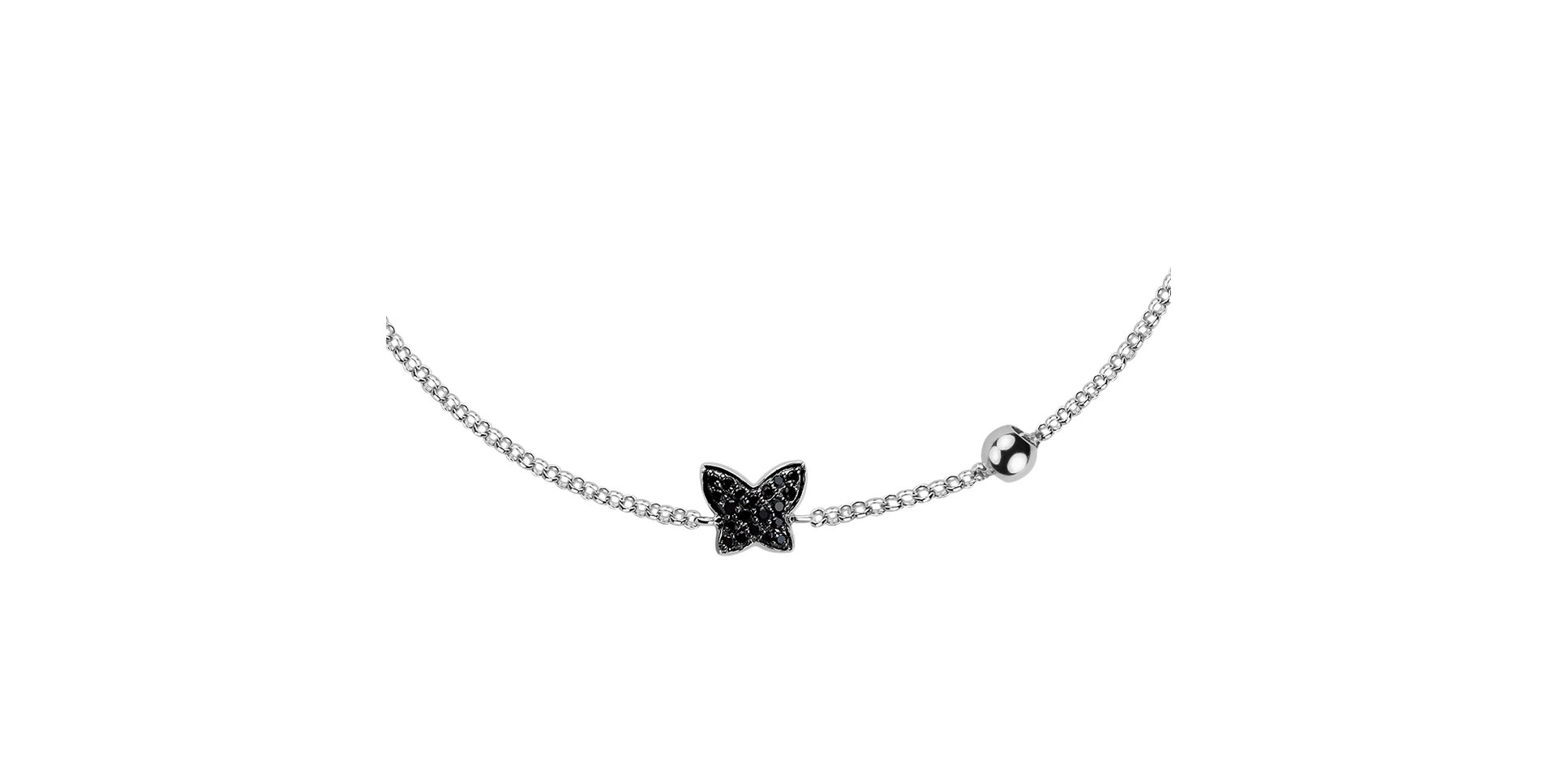 Bracelet with black diamonds My Butterfly
