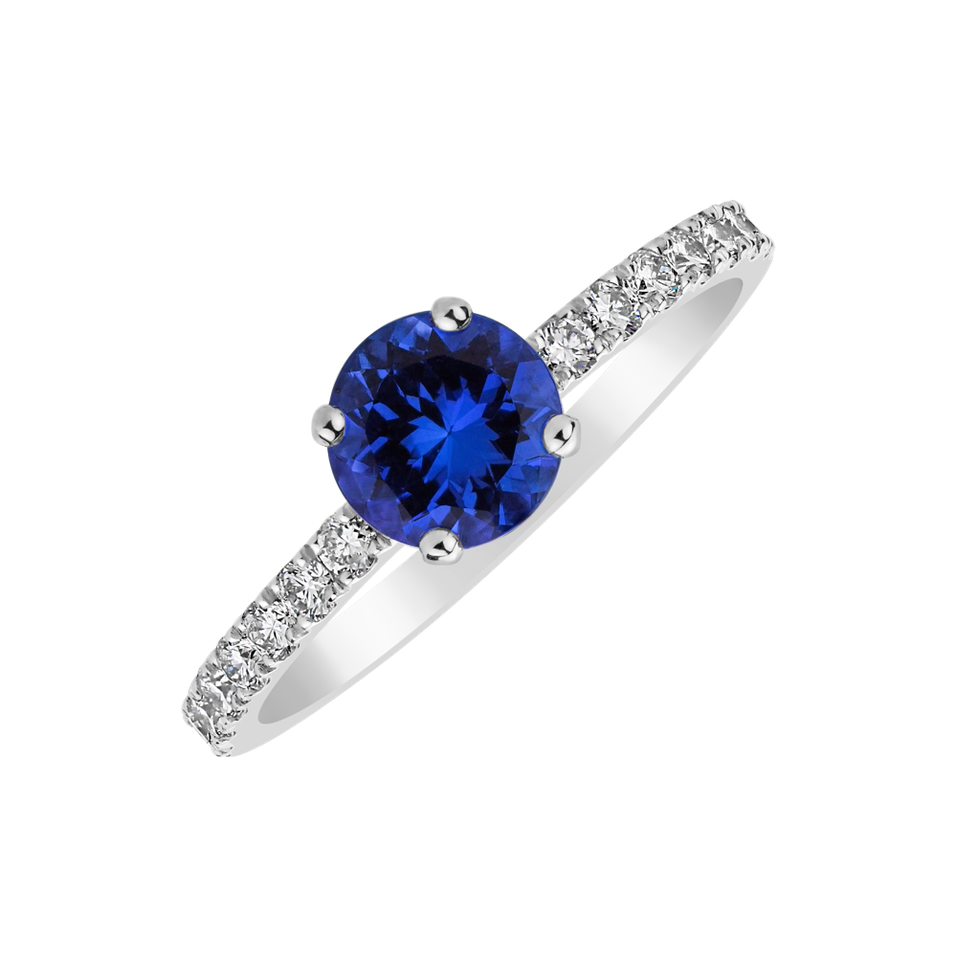 Diamond ring with Tanzanite Deep Down