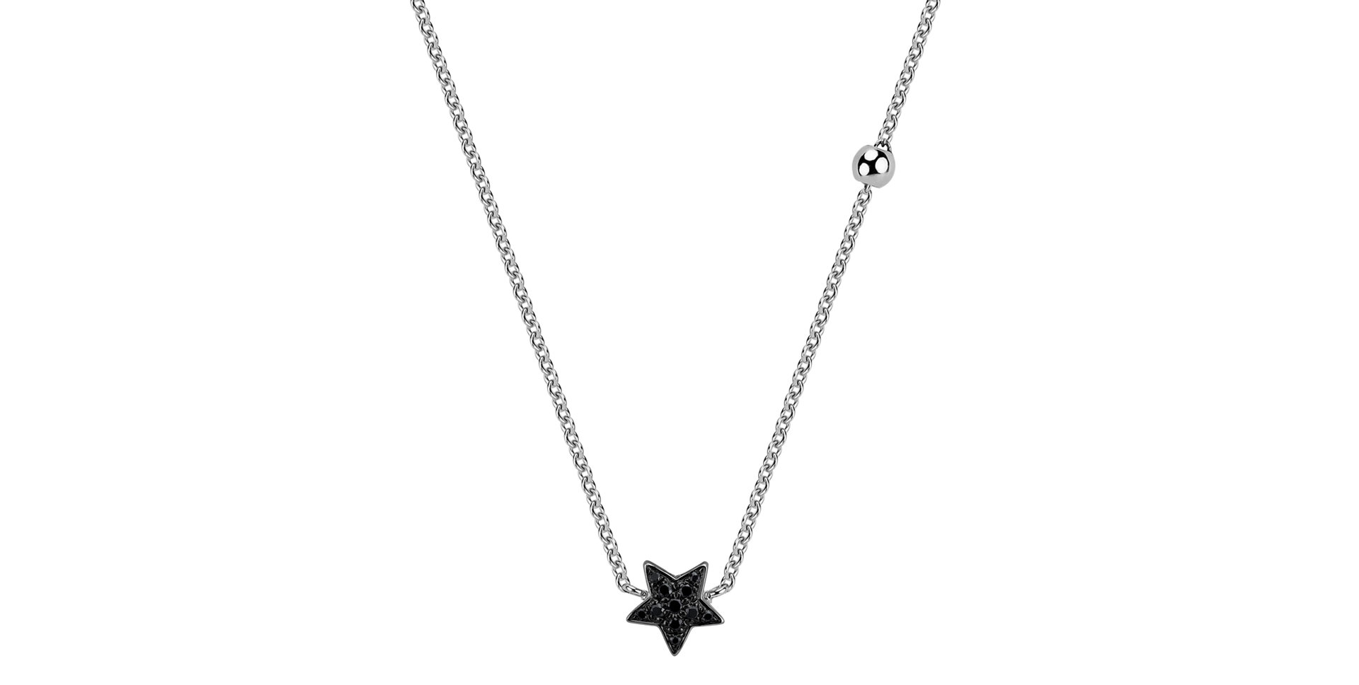 Necklace with black and white diamonds Star Waterfall