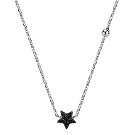 Necklace with black and white diamonds Star Waterfall
