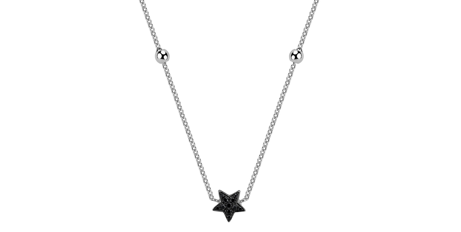 Necklace with black and white diamonds Star Waterfall